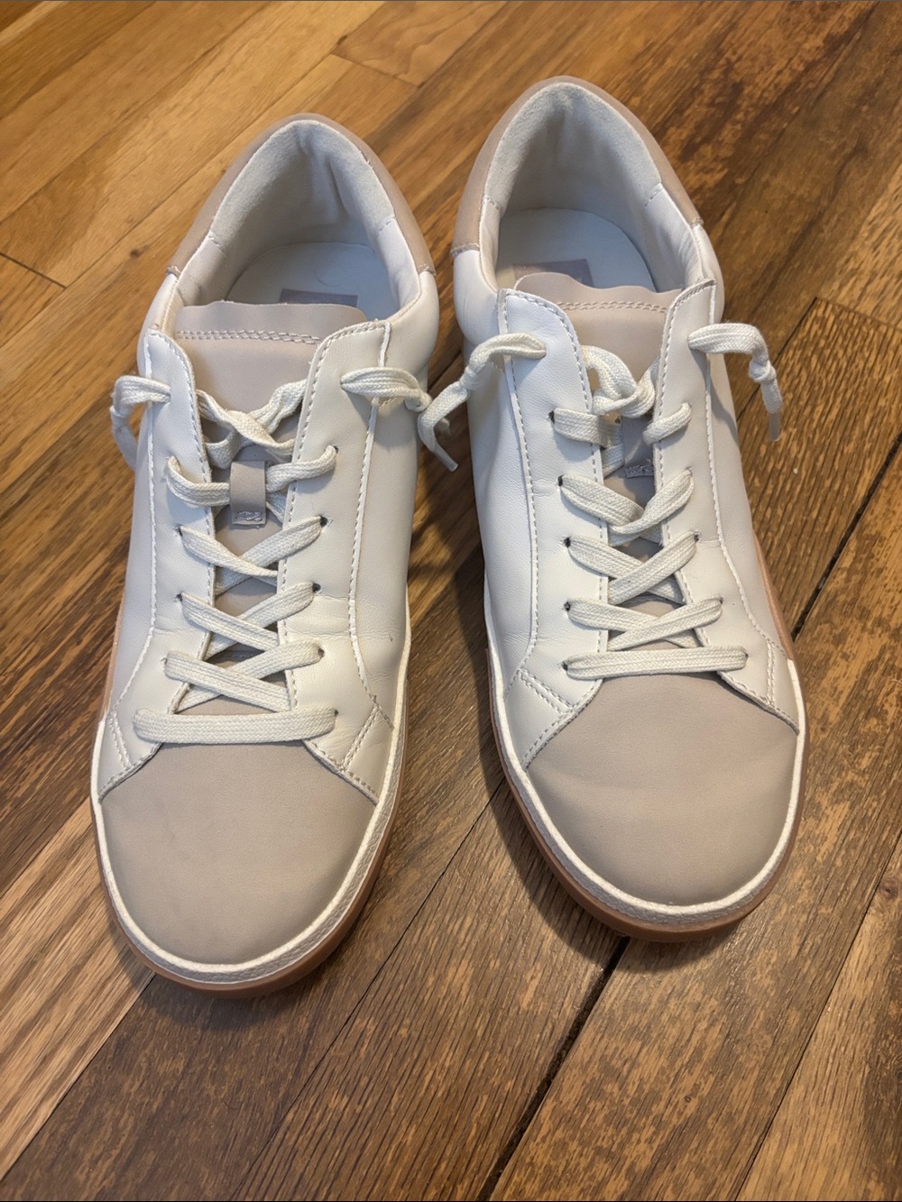 Dolce Vita “Helix” White & Beige Women’s Slip-on Sneakers